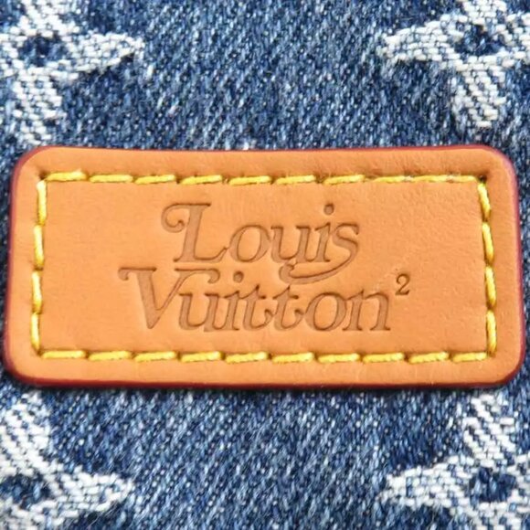 Auth LOUIS VUITTON x NIGO Monogram Denim Muffler Scarf Blue/Beige - Picture 6 of 8
